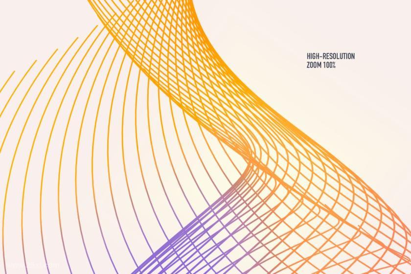 3d立体抽象的渐变色扭曲网格线条图案图片素材