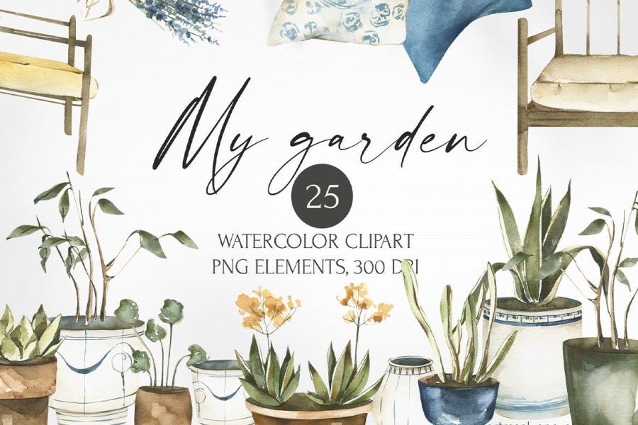 25xt-165099 Watercolor-Garden-clipart-Plants,-garden-imagesz2.jpg