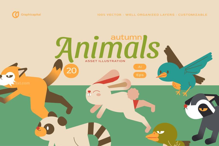 25xt-165941 Green-Flat-Design-Autumn-Animal-Illustration-Setz2.jpg