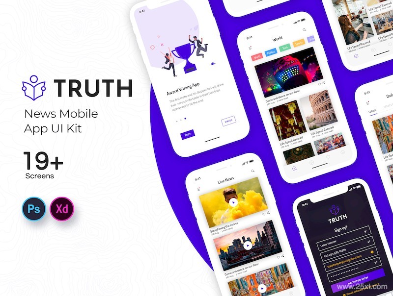 Truth- News Mobile App UI Kit-1.jpg