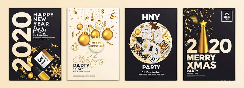 Set of 16 Christmas and Happy New Year Party Flyer-1.jpg