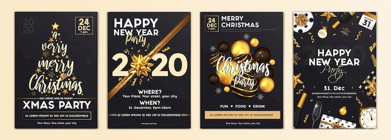 Set of 16 Christmas and Happy New Year Party Flyer-6.jpg