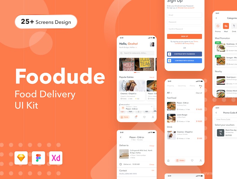 Foodude - Food Delivery App UI KIT-1.jpg