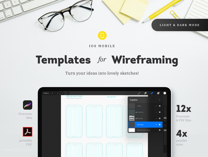 25xt-484701 Procreate - iOs Mobile Templates for Wireframing3.jpg