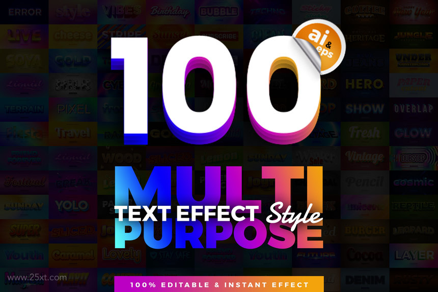 25xt-127426 100 in 1 Bundle Multipurpose Text Effect Style0.jpg