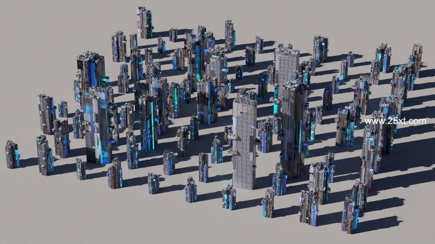 25xt-487156-100 Unique Cyberpunk Sci fi City Buildings 3D model4.jpg