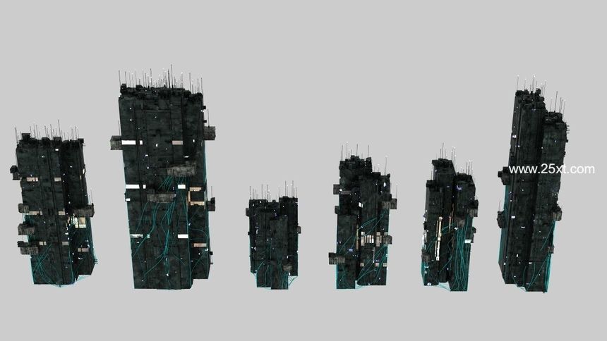 25xt-487156-100 Unique Cyberpunk Sci fi City Buildings 3D model9.jpg