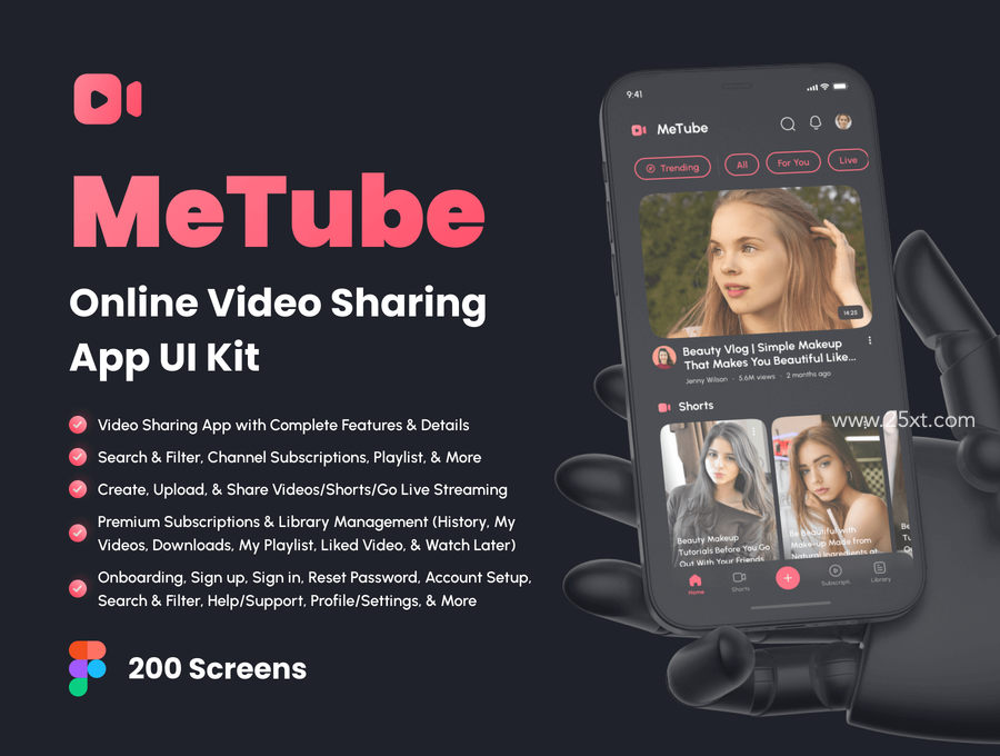 25xt-163045-MeTube - Online Video Sharing App UI Kit1.jpg