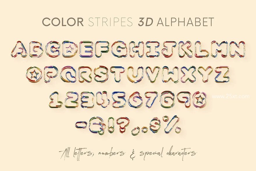 25xt-165796-Color Stripes - 3D Lettering8.jpg