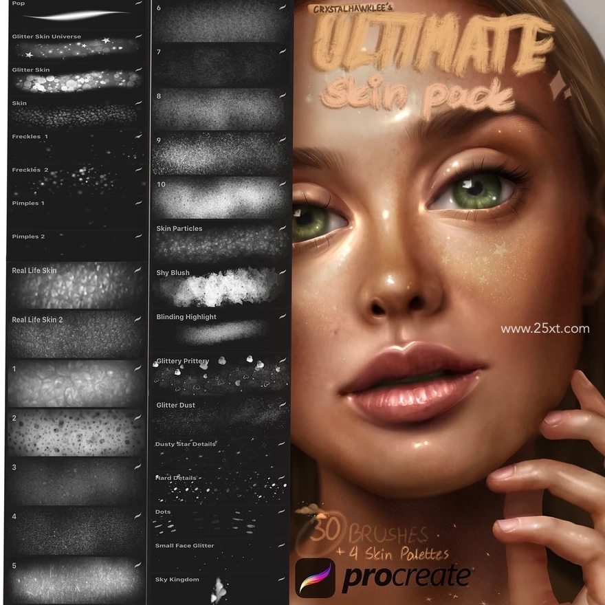 25xt-165859-30 Ultimate Skin & Glitter Brushes for Procreate App1.jpg