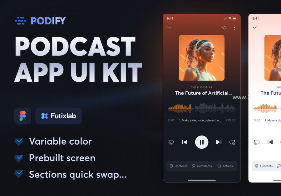 25xt-166066-Podify - Podcast App UI Kit1.jpg