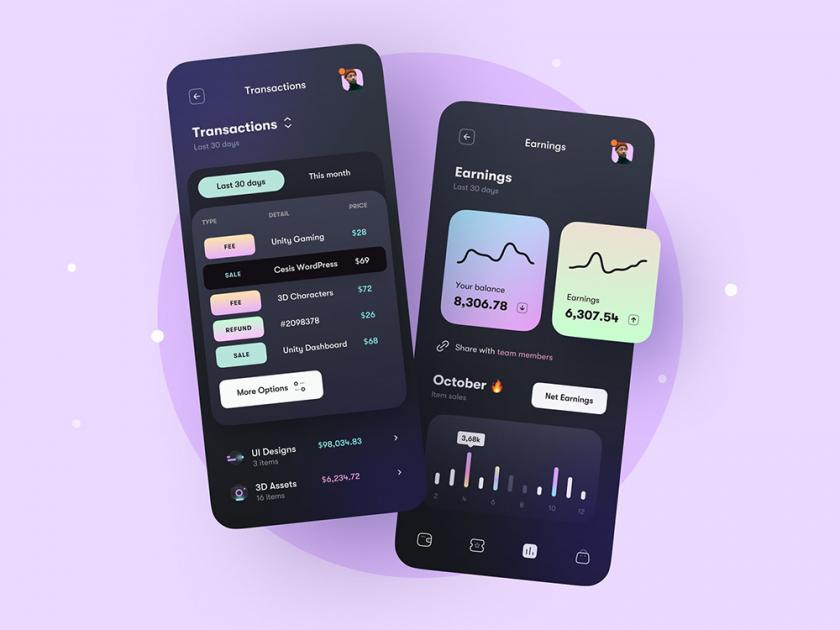 12组夜间模式APP界面设计