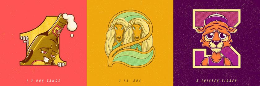 趣味动物！36款复古插画字体设计