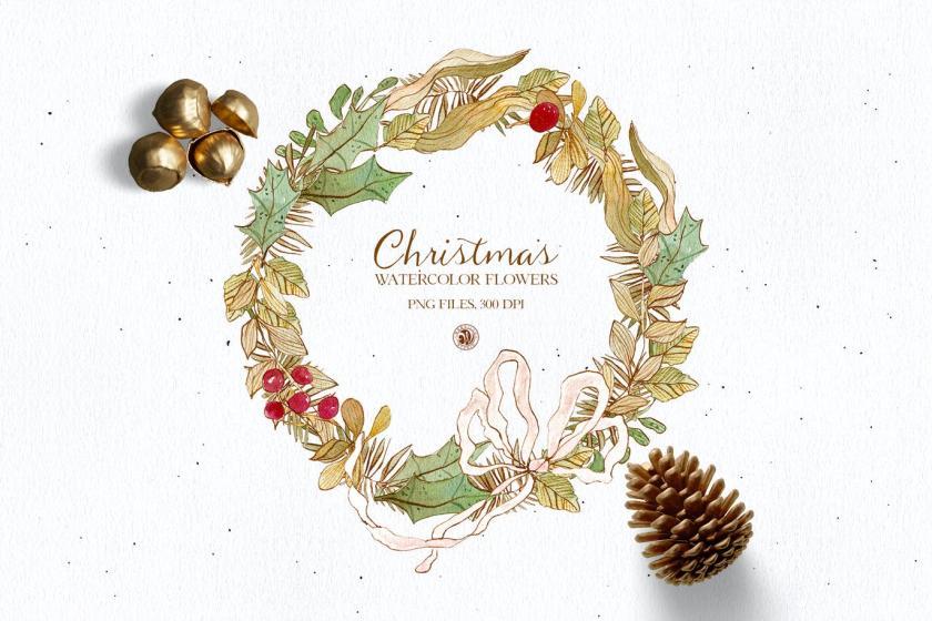 25xt-126657 Christmasflowerswatercolorclipartz3.jpg