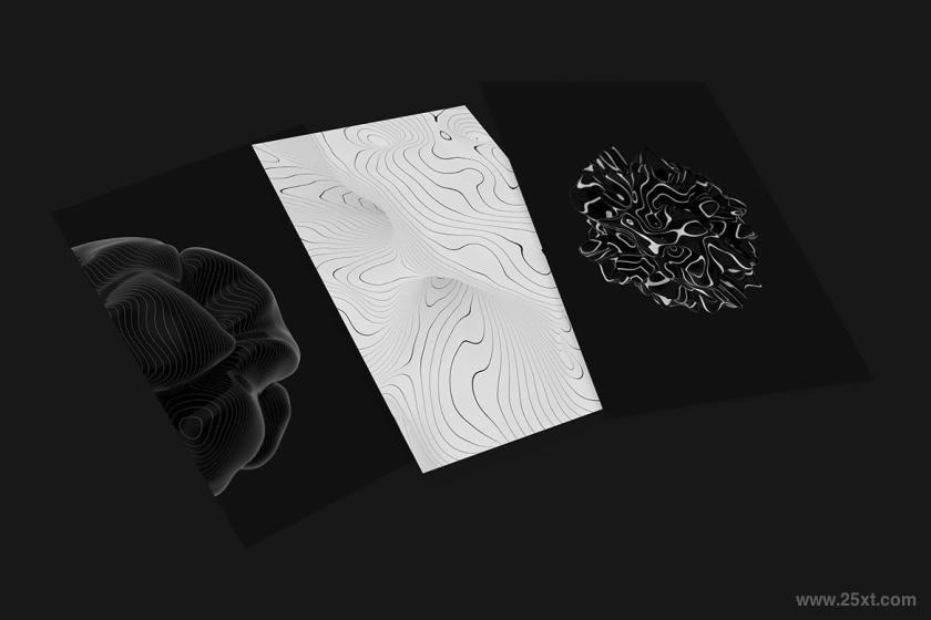 25xt-155422 Abstract3DRenderingofOrganicShapes-BWz3.jpg
