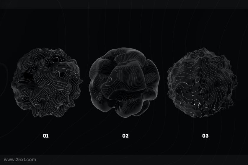 25xt-155422 Abstract3DRenderingofOrganicShapes-BWz8.jpg