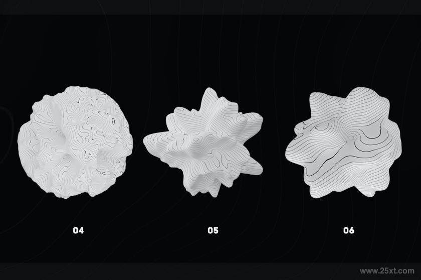 25xt-155422 Abstract3DRenderingofOrganicShapes-BWz9.jpg