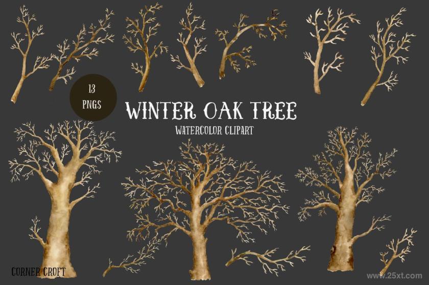25xt-126970 WatercolorClipArtWinterOakTreez3.jpg
