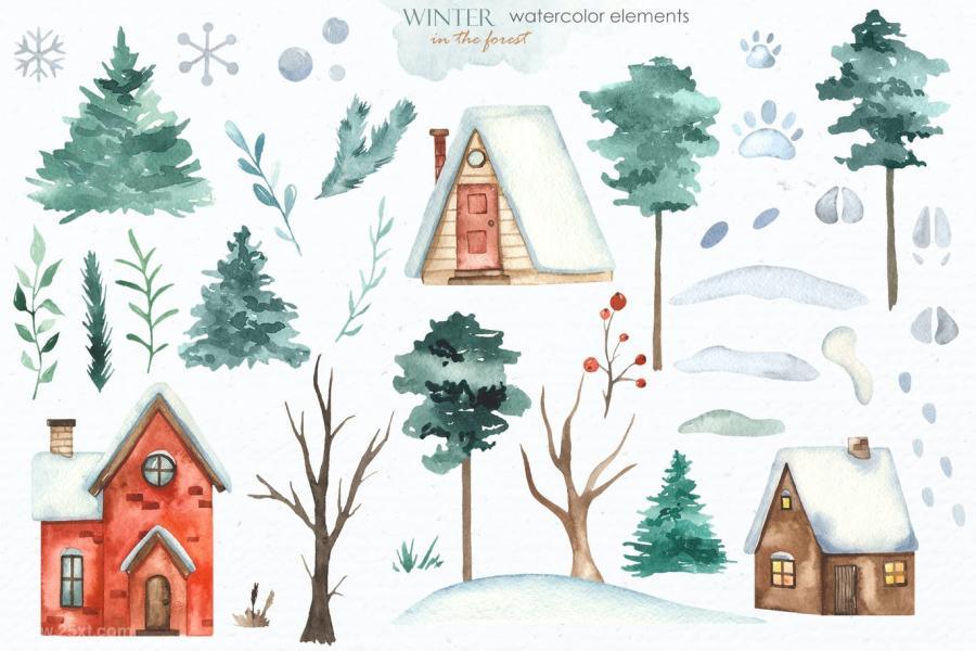 25xt-127237 WinterintheforestWatercolorz4.jpg