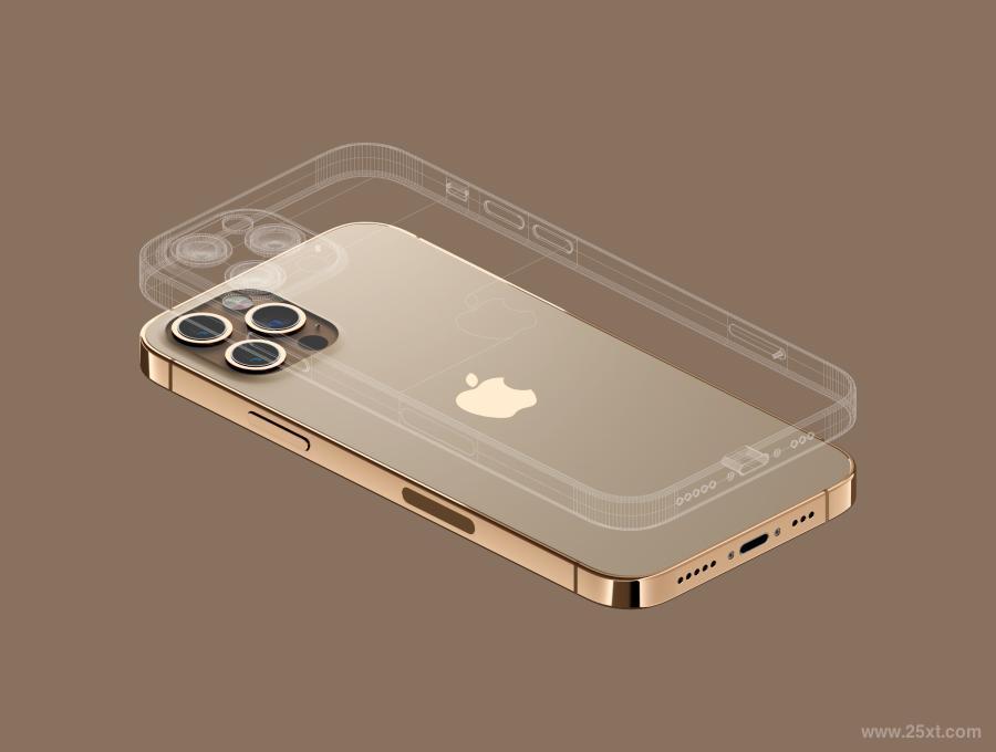 25xt-127361 iPhone12PROGold3DModelz6.jpg