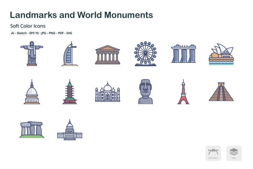 25xt-484585 Landmarkandworldmonumentssoftcoloriconsz4.jpg