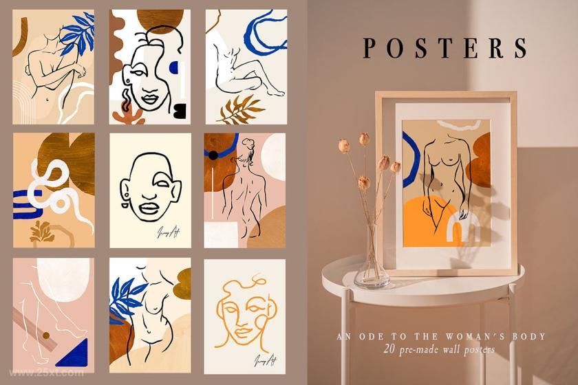 25xt-710636 AbstractFeminineOdetoaWomanPostcardSetz10.jpg
