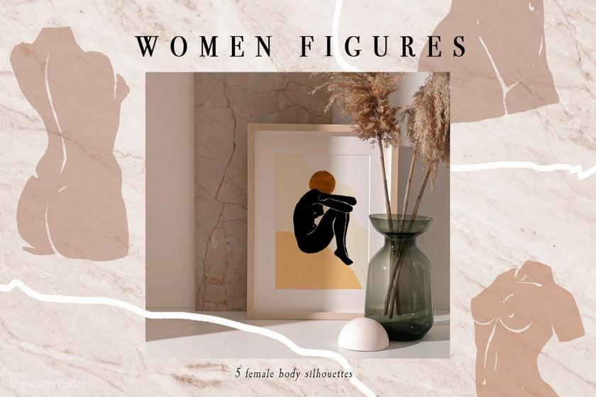 25xt-710636 AbstractFeminineOdetoaWomanPostcardSetz5.jpg