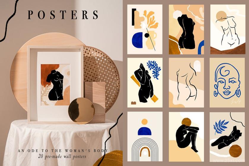 25xt-710636 AbstractFeminineOdetoaWomanPostcardSetz7.jpg
