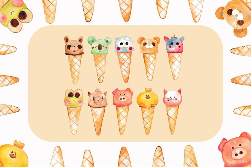 25xt-710885 IceCreamAnimalCharacterWatercolorz3.jpg