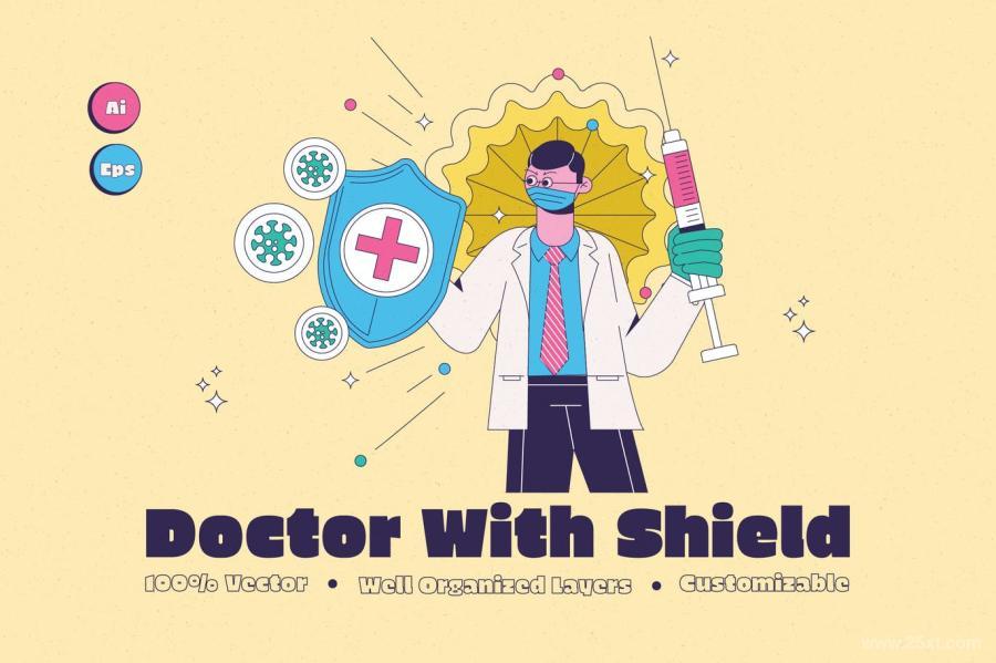 25xt-160232 Doctor-With-Shield-Illustrationz2.jpg