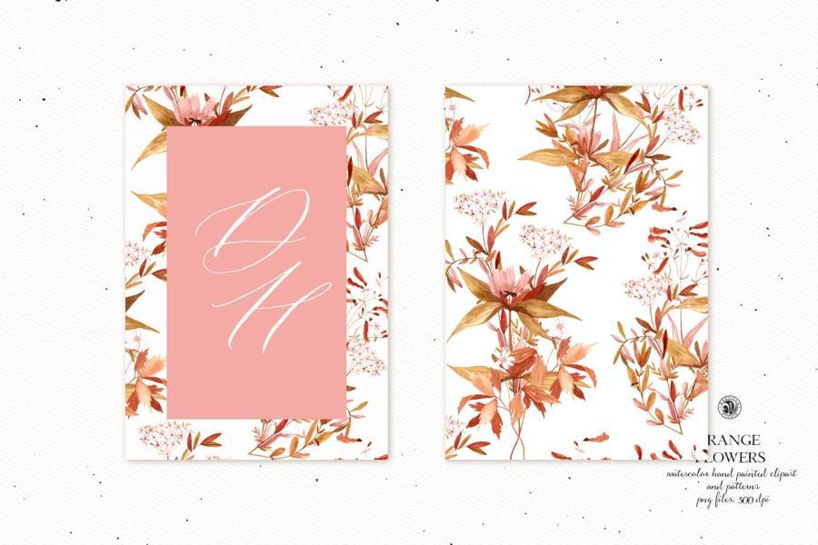 25xt-160371 Orange-Flowers---watercolor-clipart-and-patternsz3.jpg