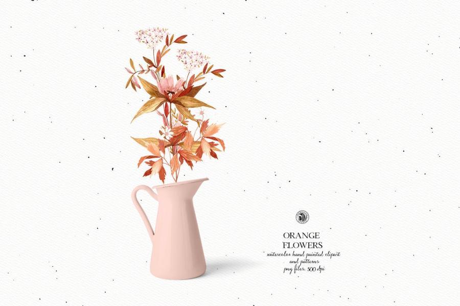 25xt-160371 Orange-Flowers---watercolor-clipart-and-patternsz5.jpg