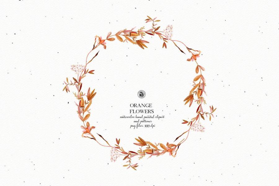25xt-160371 Orange-Flowers---watercolor-clipart-and-patternsz6.jpg