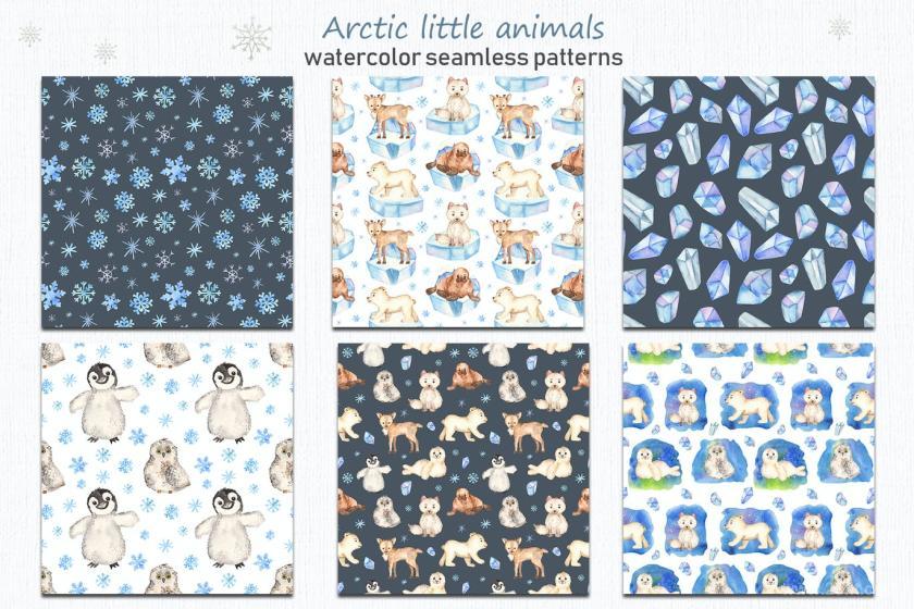 25xt-160413 WatercolorArcticlittleanimalsClipartcardsz9.jpg