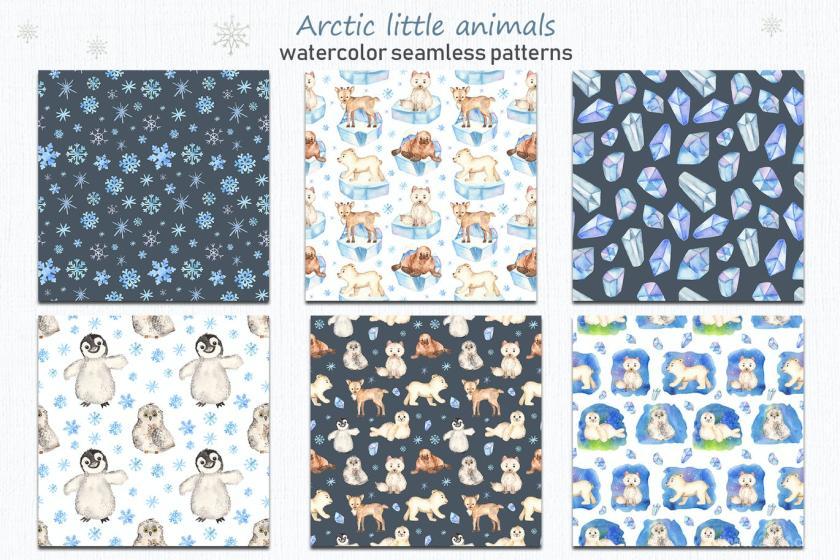 25xt-160413 WatercolorArcticlittleanimalsClipartcardsz9.jpg