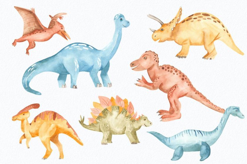 25xt-160417 WatercolorDinosaursClipart,patterns,framesz3.jpg