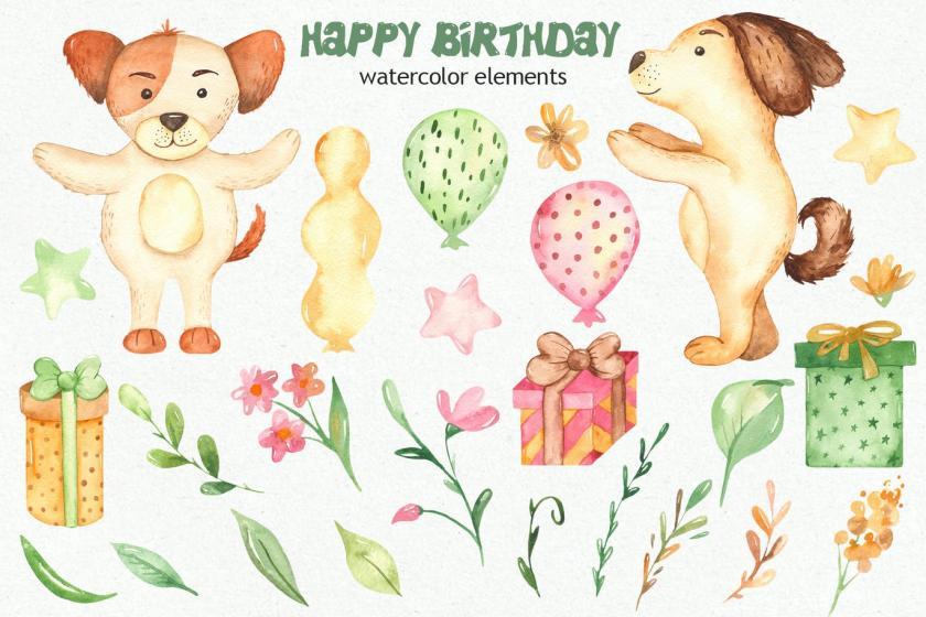 25xt-160421 WatercolorHappyBirthdayDogandCatClipartz4.jpg