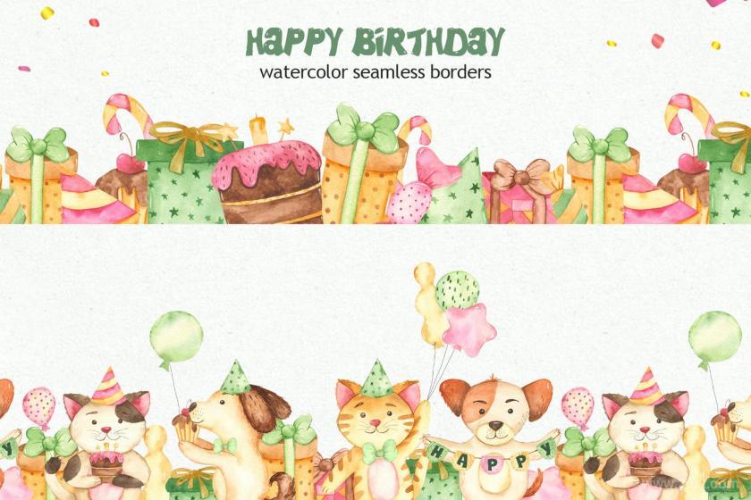 25xt-160421 WatercolorHappyBirthdayDogandCatClipartz8.jpg