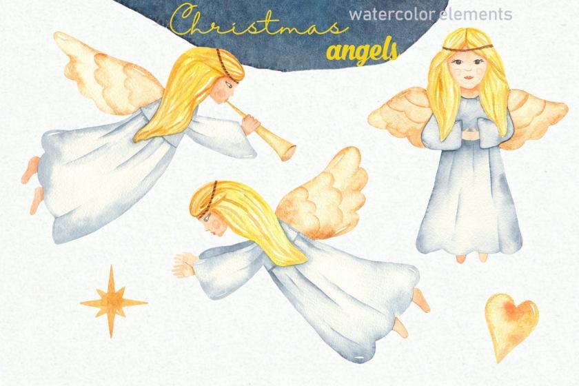 25xt-160431 WatercolorChristmasAngelsClipart,cardsz3.jpg
