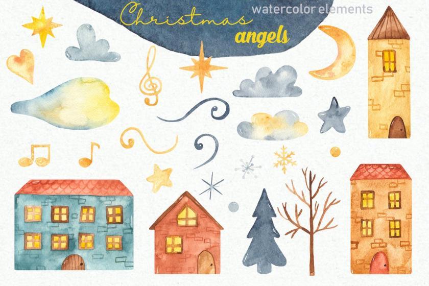 25xt-160431 WatercolorChristmasAngelsClipart,cardsz5.jpg