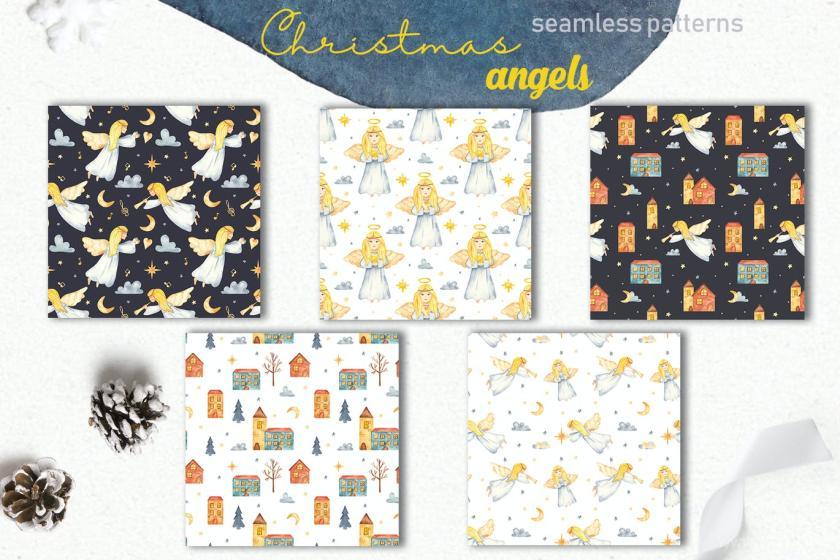 25xt-160431 WatercolorChristmasAngelsClipart,cardsz7.jpg