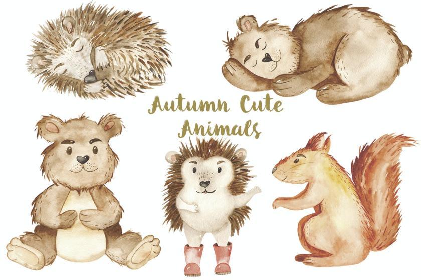 25xt-160437 WatercolorAutumncuteanimalsz3.jpg