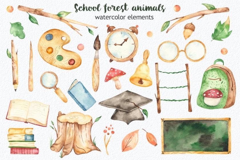 25xt-160439 Watercolorschoolforestanimalscollectionz4.jpg