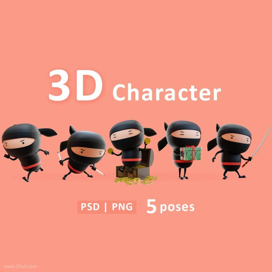 25xt-161092 Ninja---3D-Black-Ninja-Cartoon-in-Different-Posesz3.jpg