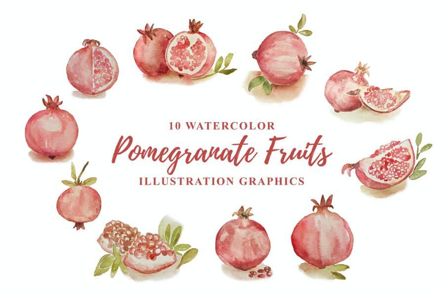 25xt-170564 10-Watercolor-Pomegranate-Fruits-Illustrationz2.jpg