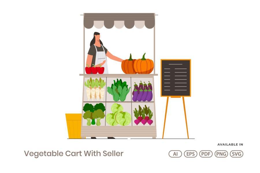 25xt-170590 Vegetables-Cart-With-Seller-Illustrationz2.jpg