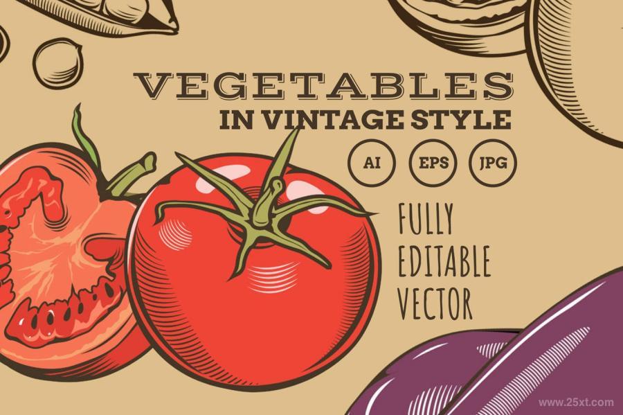 25xt-170596 Vegetables-in-Vintage-Stylez2.jpg