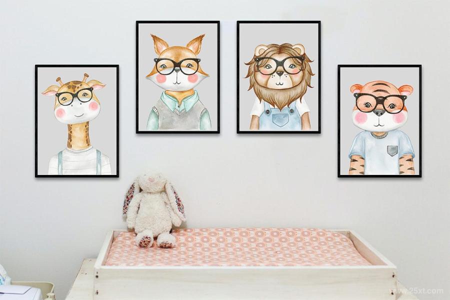 25xt-161163 Cute-Animal-With-Glasses-Watercolorz6.jpg