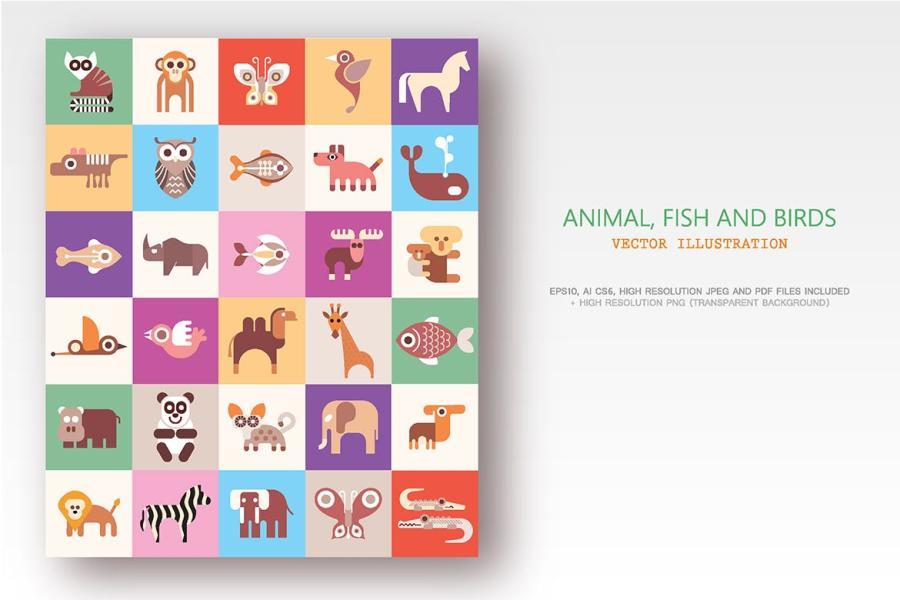 25xt-161167 Animals,-Fish-and-Birds-vector-illustrationz2.jpg
