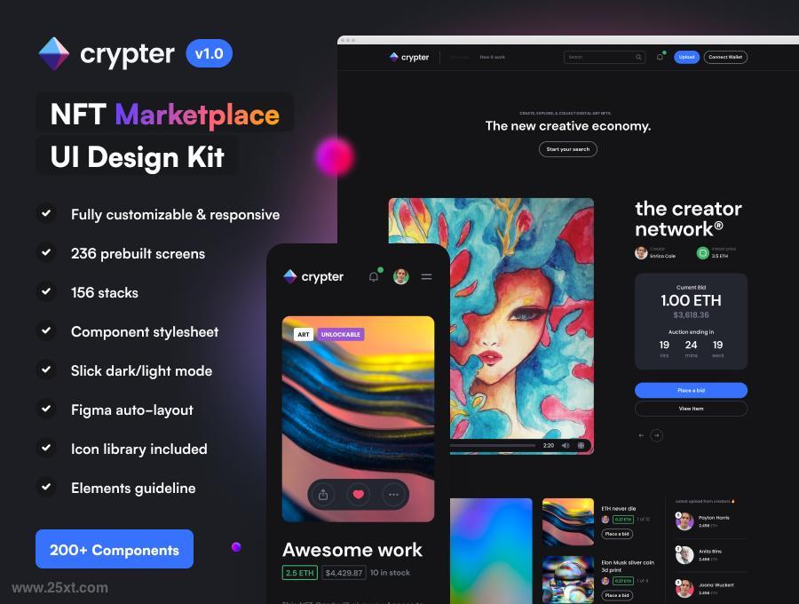 25xt-485425-Crypter - NFT Marketplace UI Kit